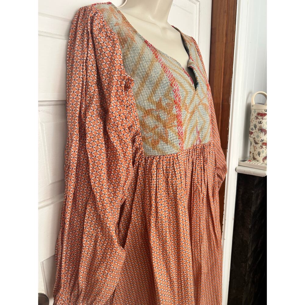 World Market Dress Boho Hippie Multicolor Floral Women's S/M 100% Cotton XC - Picture 2 of 11